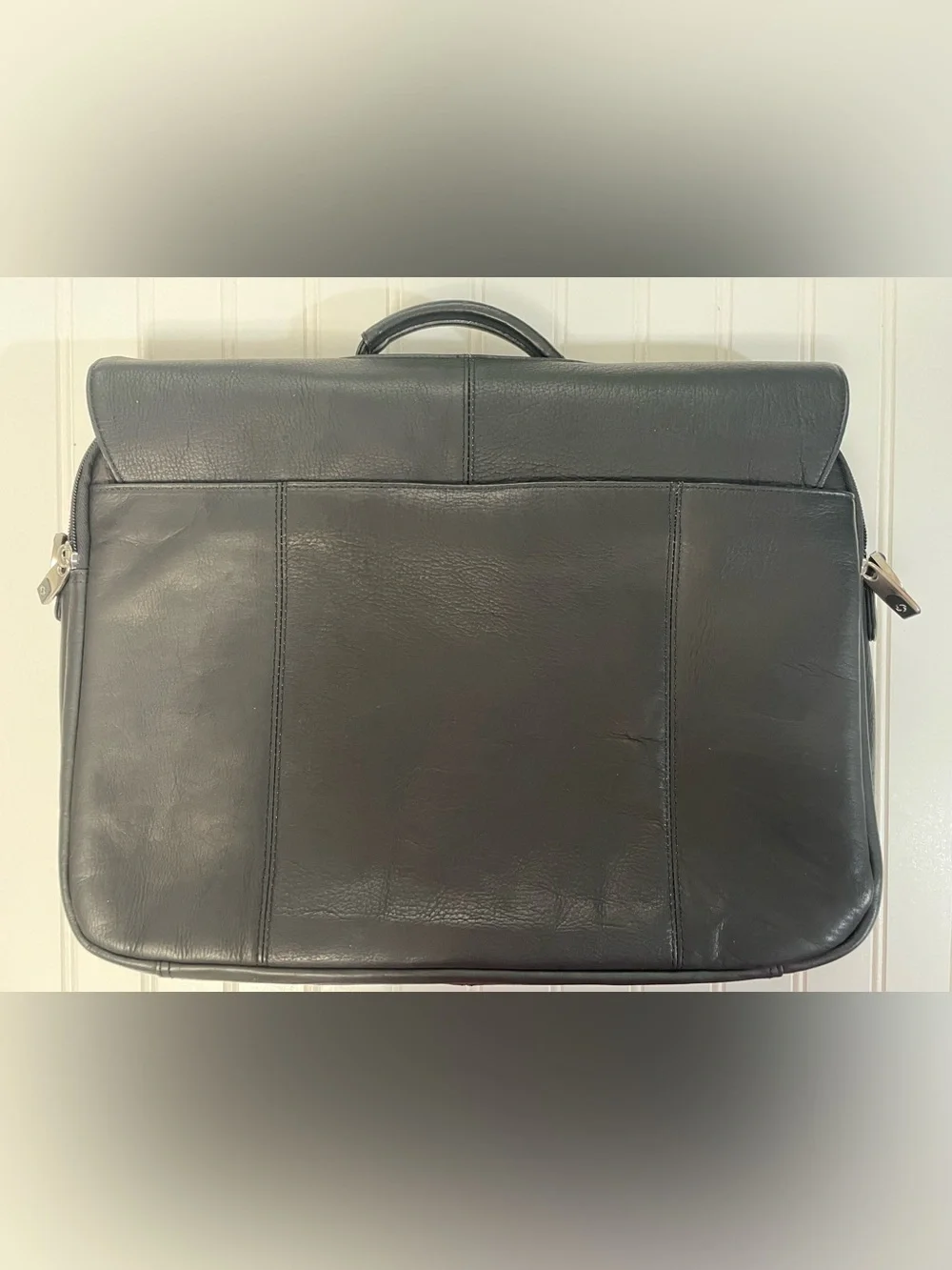 Samsonite Black Genuine Leather Laptop Briefcase Attache Messenger Bag